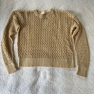 Old Navy Cream Crew Neck Sweater with Textured Knit